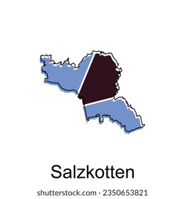 map of Salzkotten City. vector map of the German Country. Vector illustration design template