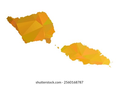 Map of Samoa - Gold Polygonal Design For Your. Vector illustration eps 10.