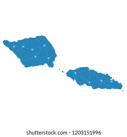 Map of Samoa from Polygonal wire frame low poly mesh,Samoa map Vector Illustration EPS10.