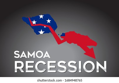 Map of Samoa Recession Economic Crisis Creative Concept with Economic Crash Arrow Vector Illustration Design.