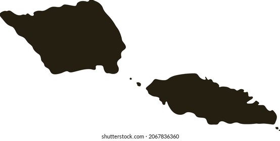 Map of Samoa. Solid black map vector illustration