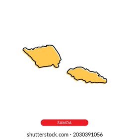 Map of Samoa vector design template. Simple style with editable stroke.