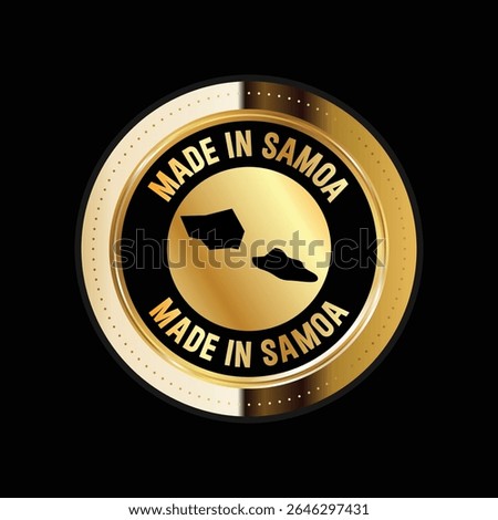 Map of Samoa. Vector illustration. Logo, Icon, and Symbol. Samoa map gold seal. 