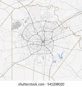 Map San Antonio City. Texas Roads