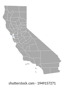 Map of San Francisco in California on white