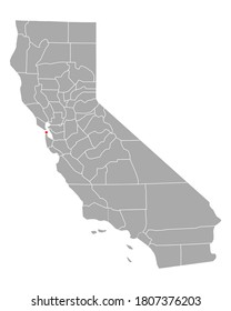 Map of San Franciso in California on white