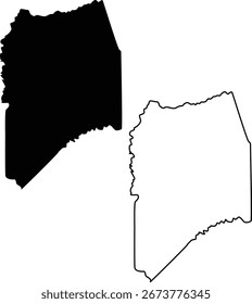 Map of San Joaquin County California USA Silhouette Flat and Outline Design