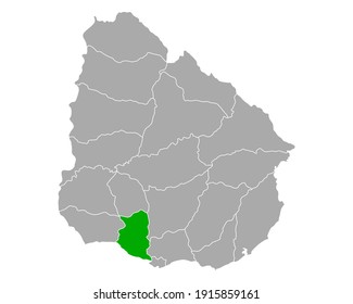 Mapa de San José en Uruguay en blanco