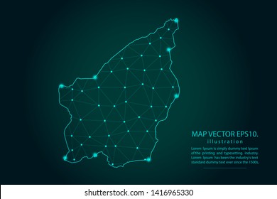 Map of san Marino - Abstract mash line and point scales on dark gradient background. Wire Frame 3D mesh polygonal network line, design sphere, dot and structure. Vector illustration eps 10