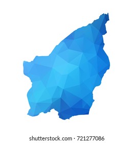 Map of San Marino - Blue Geometric Rumpled Triangular, Polygonal Design For yours. Vector illustration eps 10.