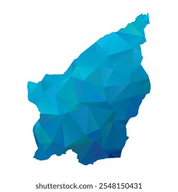 Mapa de San Marino - Projeto Poligonal Azul para o seu. Ilustração vetorial eps 10.