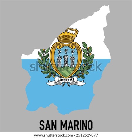 map of San Marino with flag, vector illustration