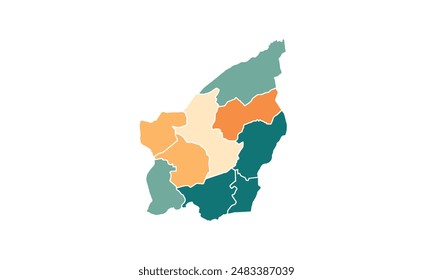 Map of San Marino isolated modern colorful style. for website layouts, background, education, precise, customizable, Travel worldwide, map silhouette backdrop, earth geography, political, reports. 