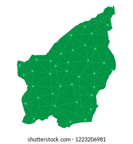 Map of San Marino from Polygonal wire frame low poly mesh,San Marino map Vector Illustration EPS10.