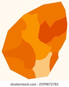 Map of San Marino with regions. Just a simple country border map with region division. Orange color palette. Plain San Marino shape with administrative division. Vector illustration.