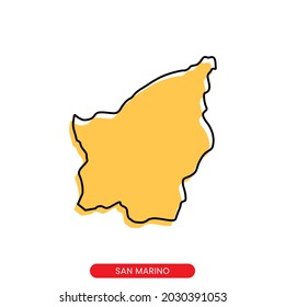 Map of San Marino vector design template. Simple style with editable stroke.