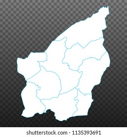 Map of San Marino. Vector illustration on transparent background. Items are placed on separate layers and editable. Vector illustration eps 10.
