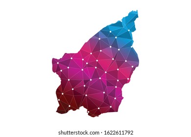 Map of San Marino. Wire frame 3D mesh polygonal network line, design sphere, dot and structure. communications map of San Marino. Vector Illustration EPS10.