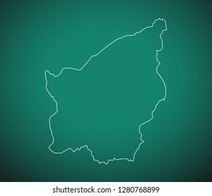 Map of San Marino,Green map on dark background. Vector illustration eps 10.
