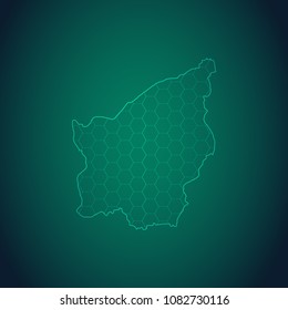 Map of San Marino-Wire frame 3D mesh polygonal network line, design sphere, dot and structure. Vector illustration eps 10.
