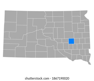 Map of Sanborn in South Dakota on white