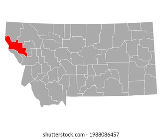 Map of Sanders in Montana on white