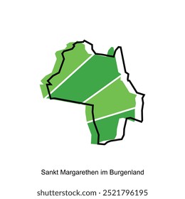 map of Sankt Margarethen im Burgenland City modern with outline, High detailed illustration vector Design Template