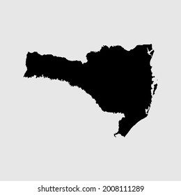 Map of Santa Catarina - Brazil outline silhouette vector illustration
