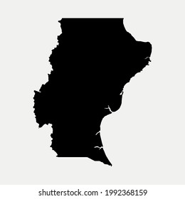 Map of Santa Cruz - Argentina outline silhouette vector illustration
