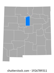 Map of Santa Fe in New Mexico on white