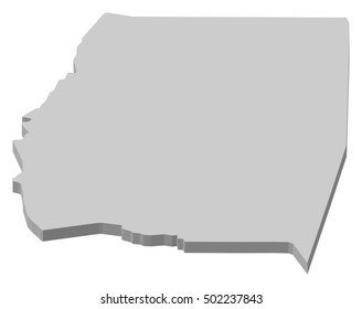 Map - Santiago del Estero (Argentina) - 3D-Illustration