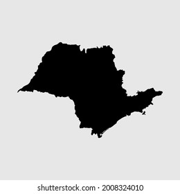 Map of Sao Paulo - Brazil outline silhouette vector illustration
