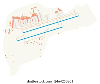 Map of Sao Paulo-Guarulhos International Airport (Brazil). IATA-code: GRU. Airport diagram with runways, taxiways, apron, parking areas and buildings. Map Data from OpenStreetMap.