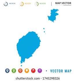 Map of Sao Tome blue and set pin icon.