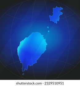 Map of Sao Tome and Principe in blue color. Template for website, annual report, news, infographics. Vector Illustration 
