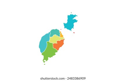 Map of Sao Tome and Principe isolated modern colorful style. for website layouts, background, education, precise, customizable, Travel worldwide, map silhouette backdrop, earth geography, political.