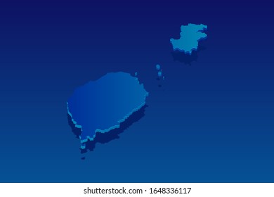 map of Sao Tome and Principe on blue background. Vector modern isometric concept greeting Card illustration eps 10.