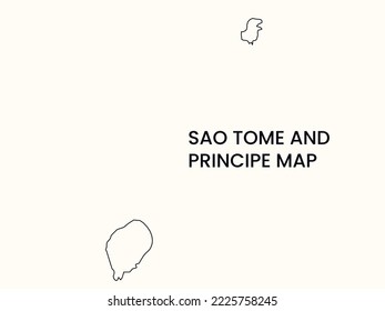 Map of Sao Tome and Principe, Outline Map Sao Tome and Principe vector Illustration, Map of Sao Tome and Principe with an outline. Sao Tome and Principe map.