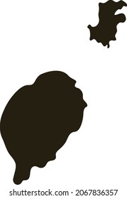 Map of Sao Tome and Principe. Solid black map vector illustration