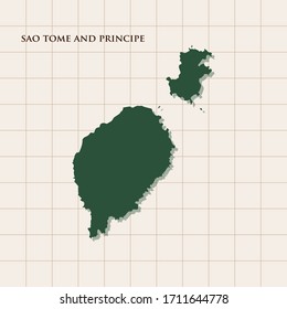 Map of Sao Tome and Principe vector design template