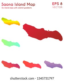 Map of Saona Island with beautiful gradients. Authentic set of island maps. Quaint vector illustration.