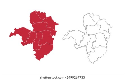 Mapa del distrito de Saraikela, distrito de Saraikela, estado de Jharkhand, República de la India, Gobierno de Jharkhand, territorio indio, India oriental, política, aldea, turismo