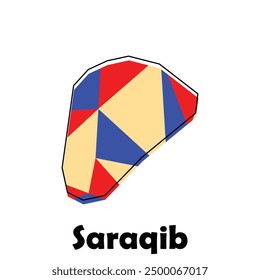 Map of Saraqib design, map with polygonal style template element