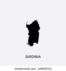 Map of Sardinia - Italy Vector Illustration

