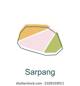 Map of Sarpang geometric line modern design template, illustration vector of Bhutan Map.