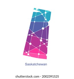 Map of Saskatchewan. Concept of travel and geography of Canada.