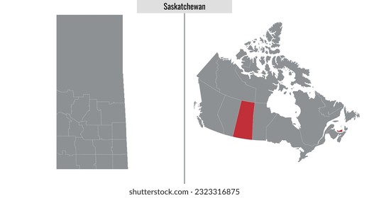 mapa de la provincia de Saskatchewan en Canadá y ubicación en el mapa canadiense