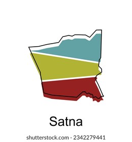 map of Satna City modern outline, High detailed illustration vector Design Template