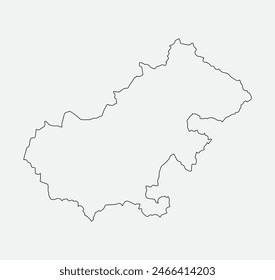 Mapa de Satu Mare - Rumania elemento gráfico de silueta de contorno Ilustración Diseño de Plantilla
