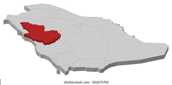 Map - Saudi Arabia, Al Madinah - 3D-Illustration